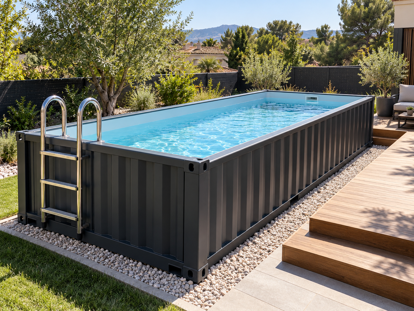 Piscina contenedor de 6 metros (20 pies) lista para nadar Plug & Play - miniatura 2
