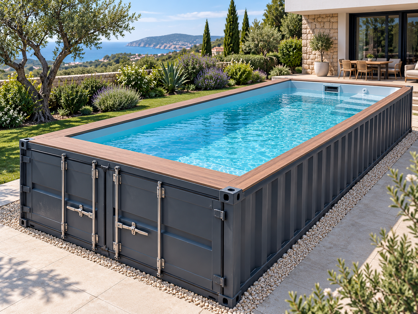 Piscina contenedor todo en uno: Sal + pH + Calefacción + Domótica WiFi - miniatura 4